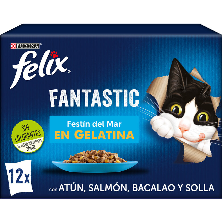Felix Fantastic Festín del Mar sobres en gelatina para gatos - Multipack, , large image number null